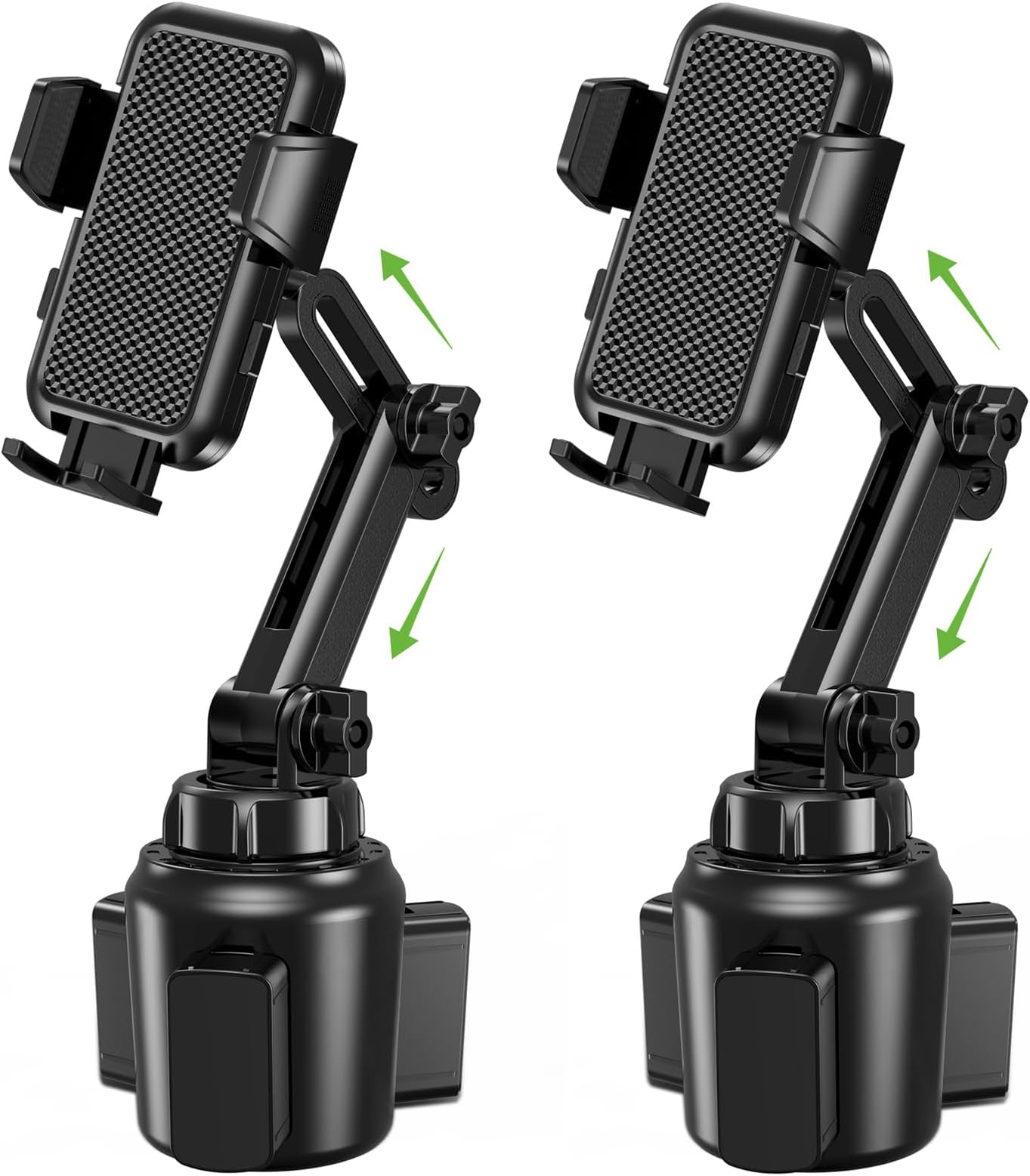 EOCAHO 2025 Upgraded Cup Phone Holder for Car, Universal No Shaking Cup Holder Phone Mount with Expandable Base for Car Truck, Adjustable Holders,Compatible with iPhone Samsung All Phones: 2 Pack