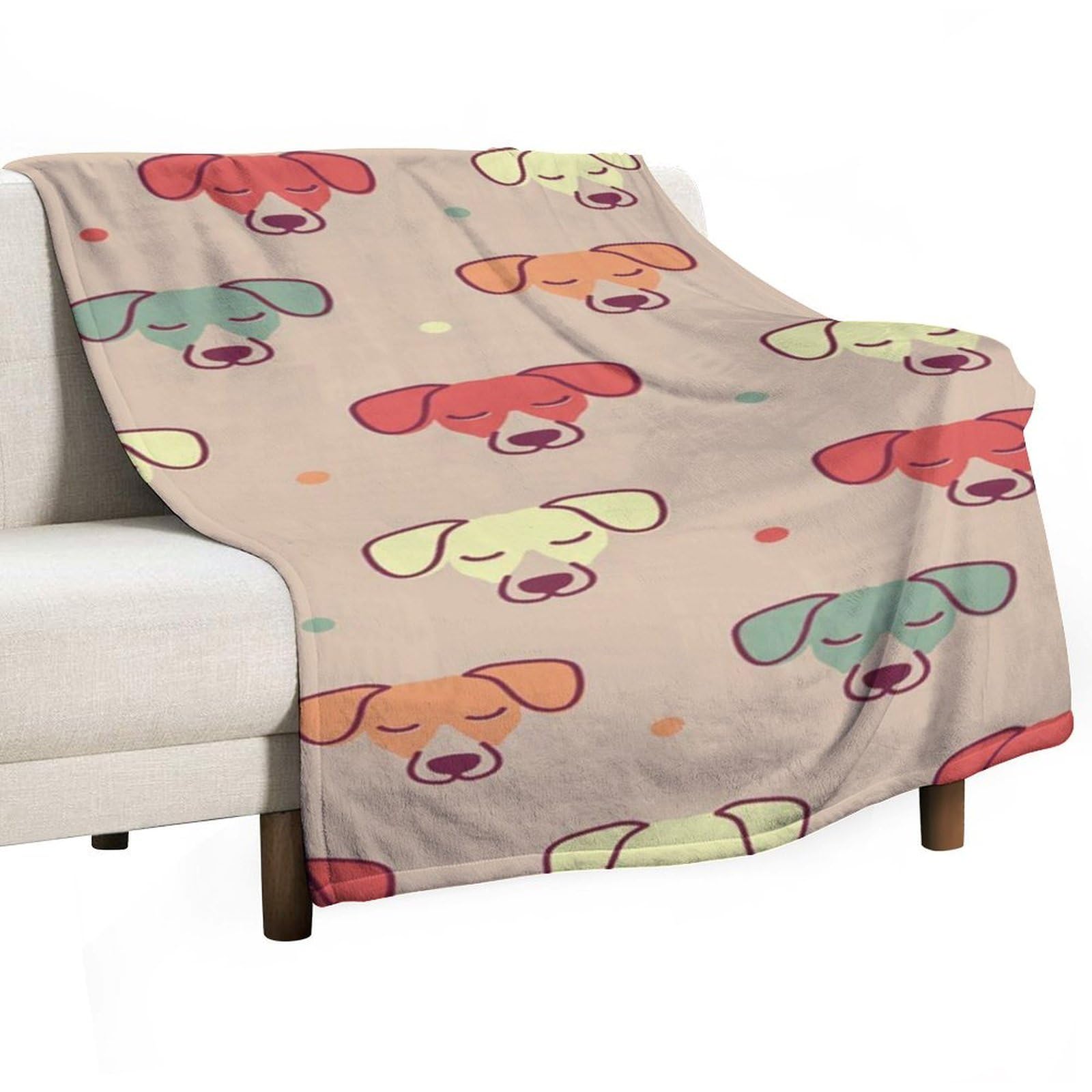 Hxwokrum Flannel Blanket, Cute Jack Russell Terrier Throw Blanket for Couch Sofa Bed Office, Soft And Comfortable Without Pilling
