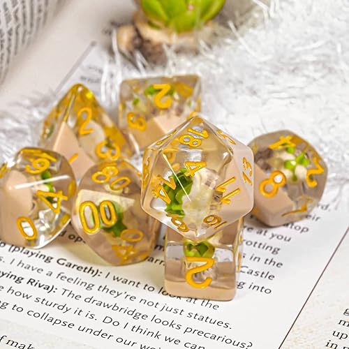 Miniatura 4 de UDIXI - Juego de dados poliédricos DND, dados D&D de 7 die para Dungeons and Dragons, dados DND para MTG, Pathfinder, juegos de mesa (plantas