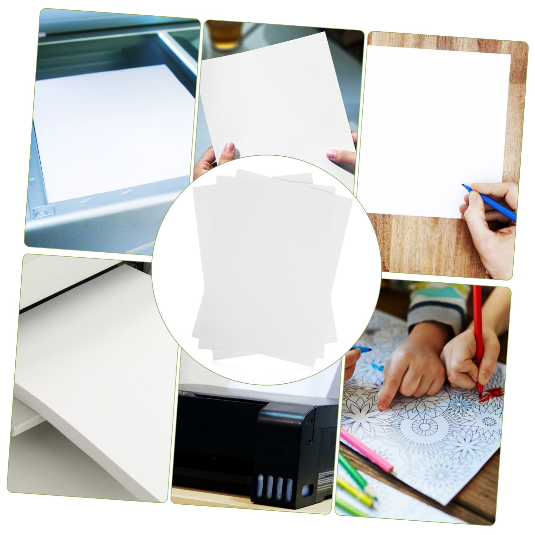 Operitacx 100 hojas Papel de Impresión Multiuso para Oficina y Escuela Papel para Copia y Escritura de Pulpa de Madera sin Manchas Superficie Lisa y Fina