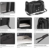 Vista 3 de Henkelion Transportador para gatos para perros pequeños y medianos, perros de hasta 15 libras, aprobado por la TSA Airline, transportador de perros