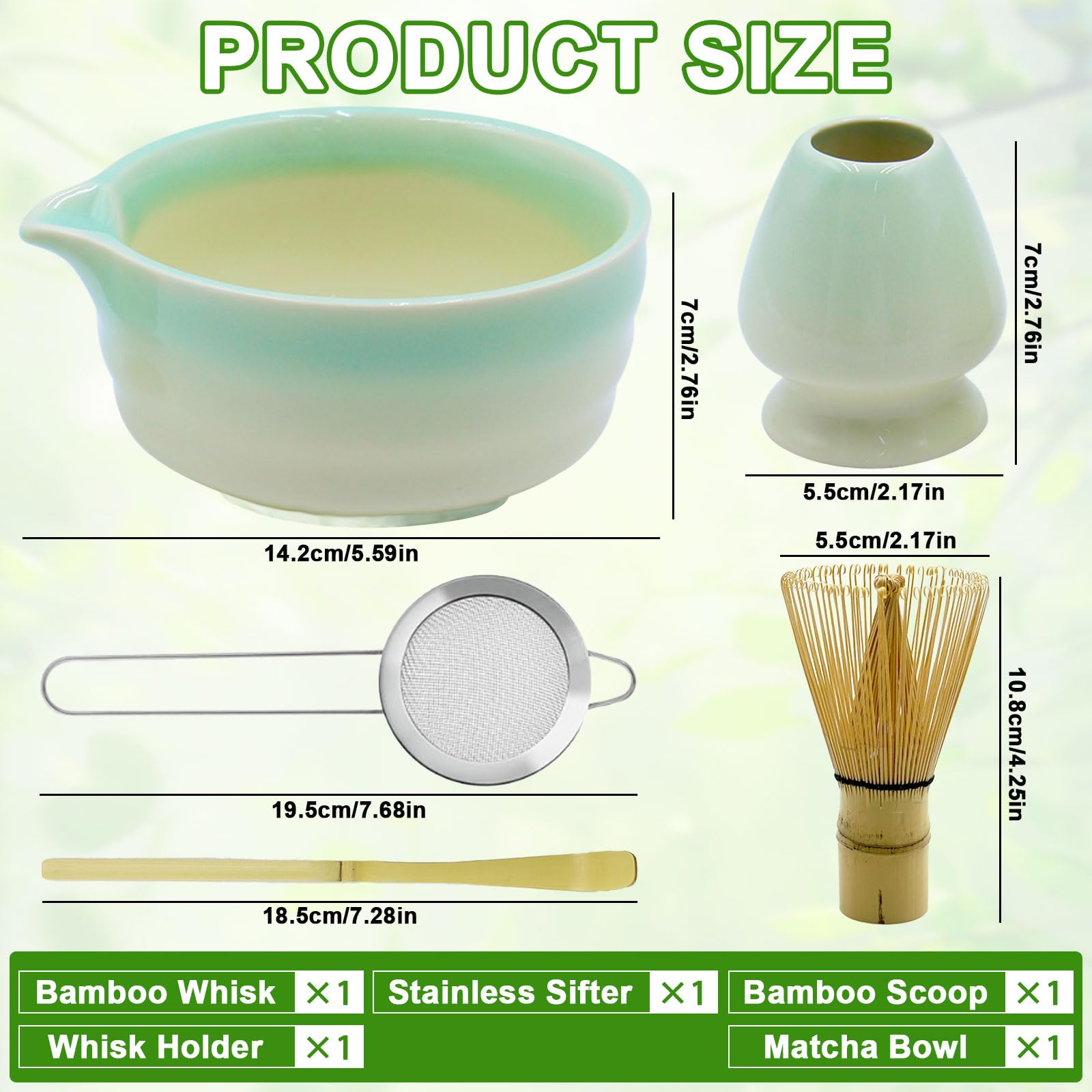 Druuzyl 4 Pièces Set De Bol à Matcha En Céramique, Bol à Matcha