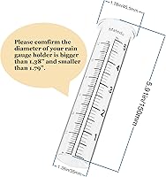 Vista 4 de Tubo de Repuesto de Vidrio para Pluviómetro de Capacidad de 5", Diseño de Borde, Ideal para Jardín al Aire Libre, Hogar (Paquete de 2)