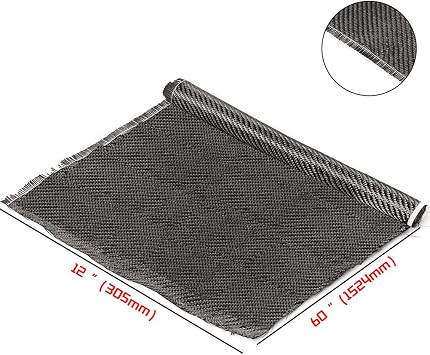 Carbon Fibre Twill Fabric 3K 220 g Carbon Fibre Fabric for Car Parts Sports Equipment DIY Decoration 5 ft x 12 Inches Black
