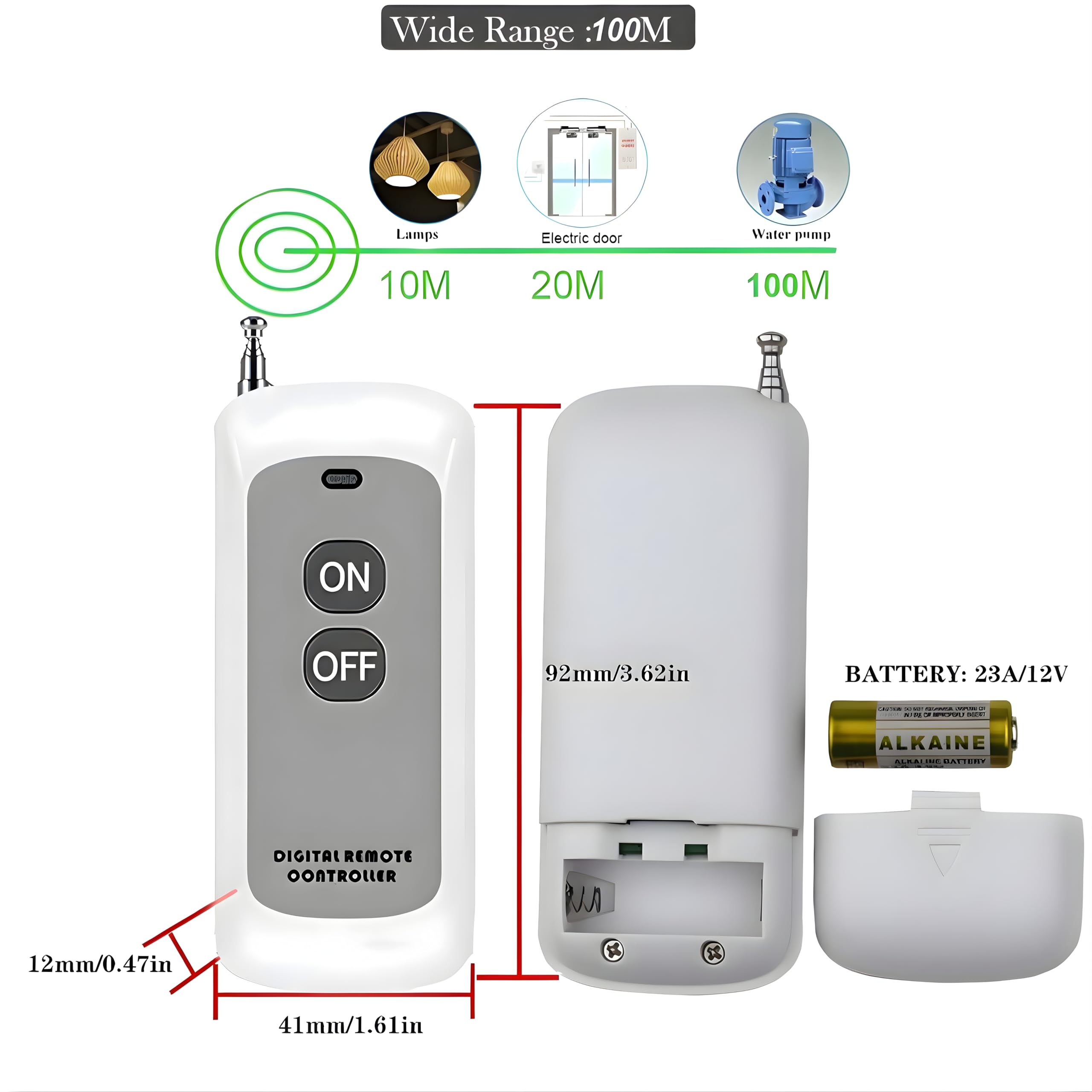 Roboway 433MHz RF Wireless Switch | 1 Channel AC 85–220V Receiver with EV1527 2-Button Remote | Long Range Wireless Light & Fan Control Relay Module | Home Automation Kit (1 Remote and 1 Receiver) — Amazon image 5