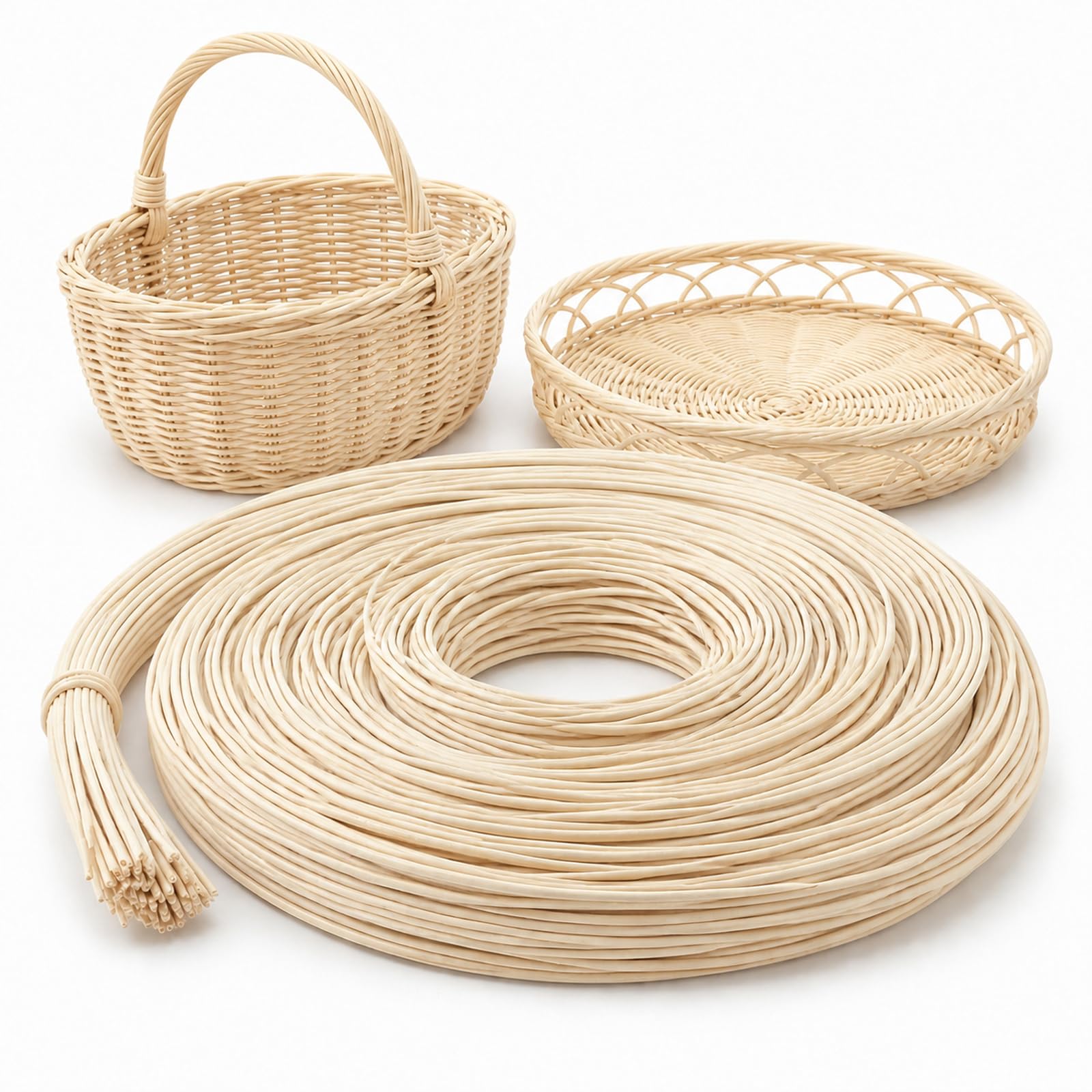 Canne Riparazione Intrecciare In Vimini,Fili Rotondi In Rattans Naturale
