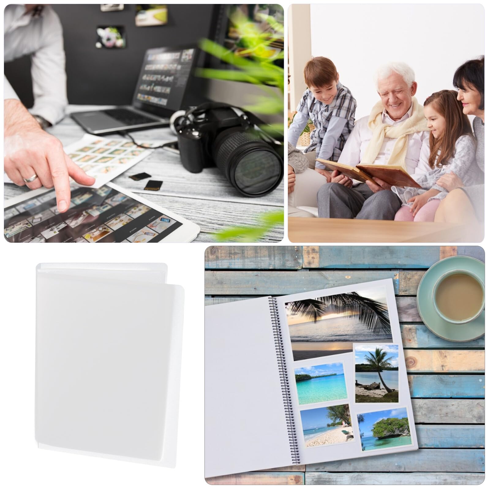 LIFKOME Álbum de Fotos Almacenamiento para Fotos Personalizable de Pp Mate de 6 Pulgadas 100 Hojas Adecuado para Estudiantes y Bodas