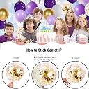 Toys Treasure 55Pcs Happy Birthday Decoration Kit Purple White Golden gallery image