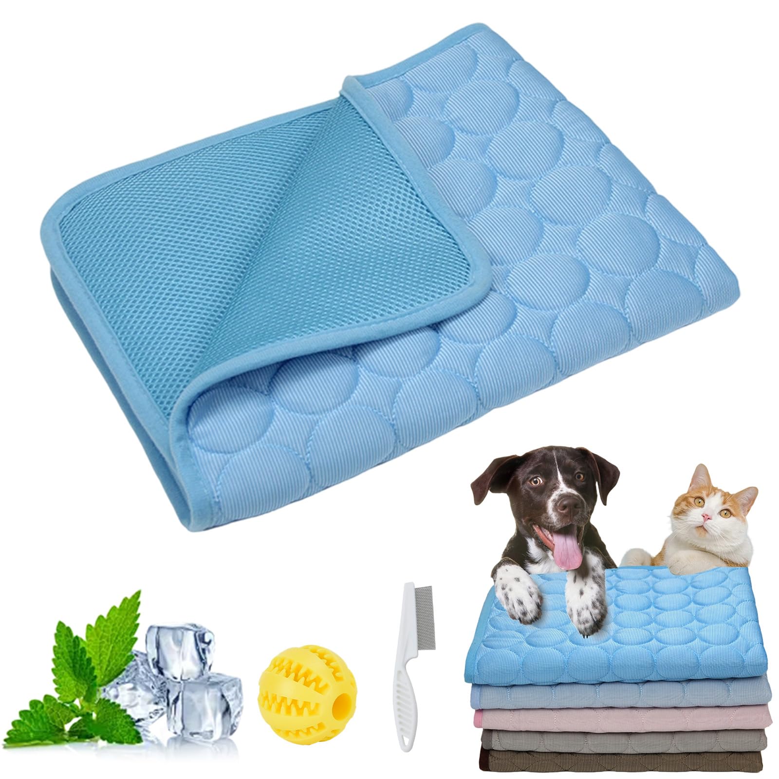 Snrtevu Chillpaws Cooling Mat, Reusable Dog Cool Mat, Self Cooling Pad, Internal Waterproof, Washable, Multiple Size Options, Great for Dogs Cats in Hot Summer (B,XXL)