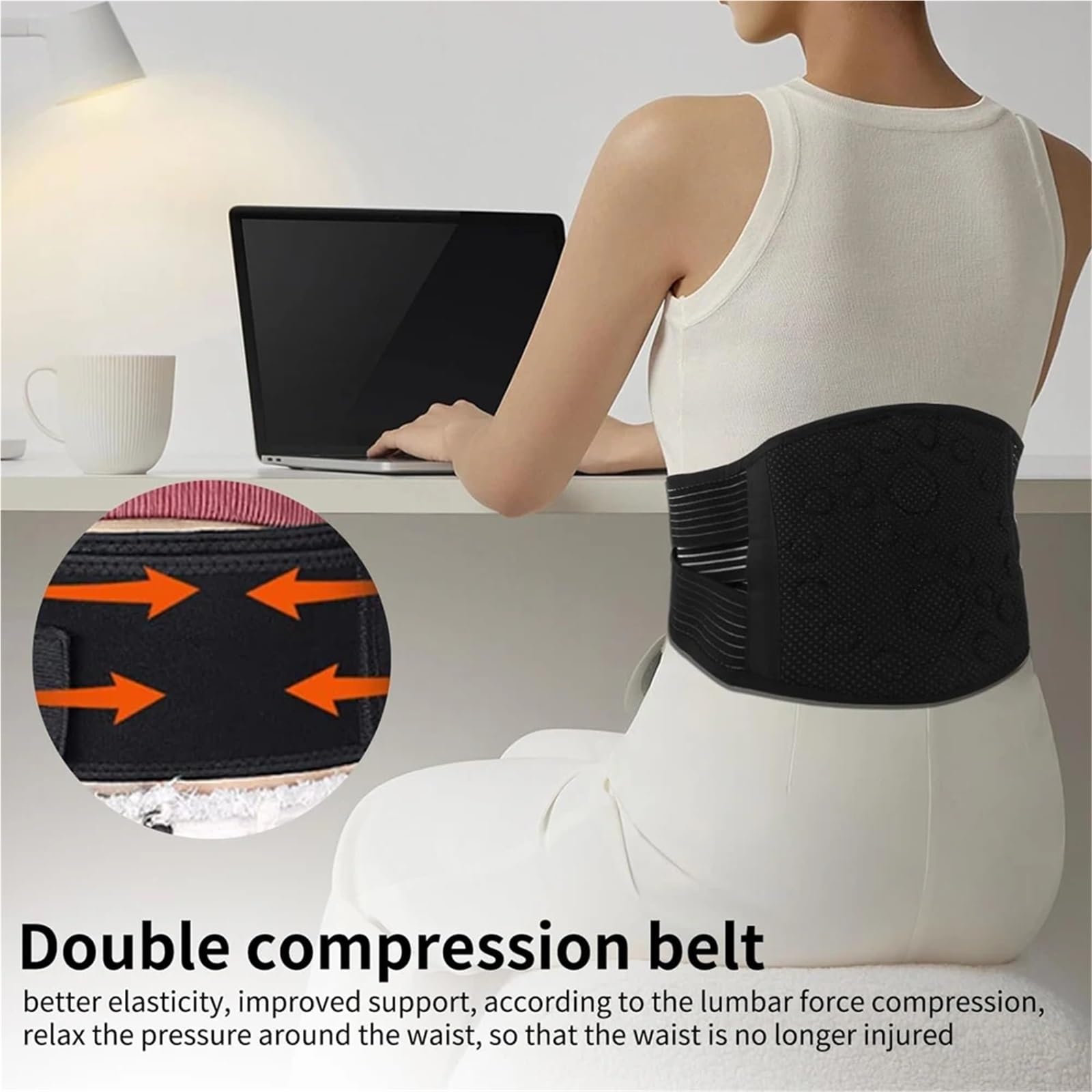 Faja para la Espalda lumbar Cinturón de soporte for la cintura y parte inferior espalda