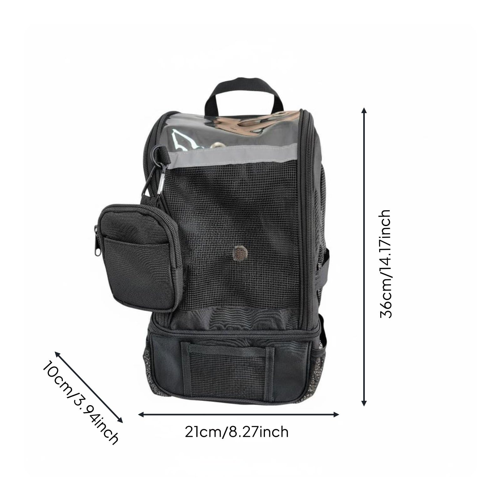 Portatile Borsa Porta Ossigeno Concentratore Sezione Rete Tasche Multiple Manici Ergonomici Compatibilità Universale Adatto a Viaggio Spostamenti Shopping, Nero