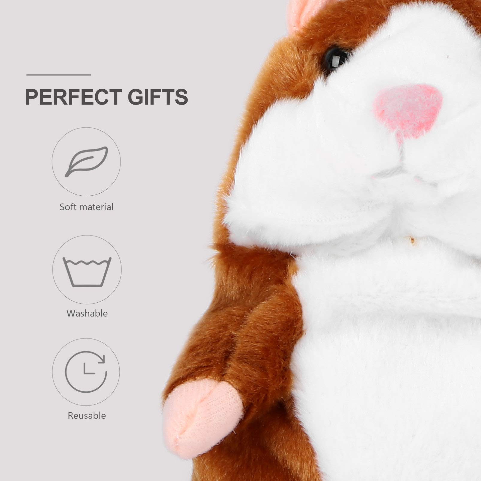 STOBOK 2 Stück sprechender Hamster Maus Plüschtier Nach Sagen plüsch Hamster wiederholt was du sagst Talking Interaktives Spielzeug für Kinder Jungen Mädchen Geburtstag Geschenk 16CM