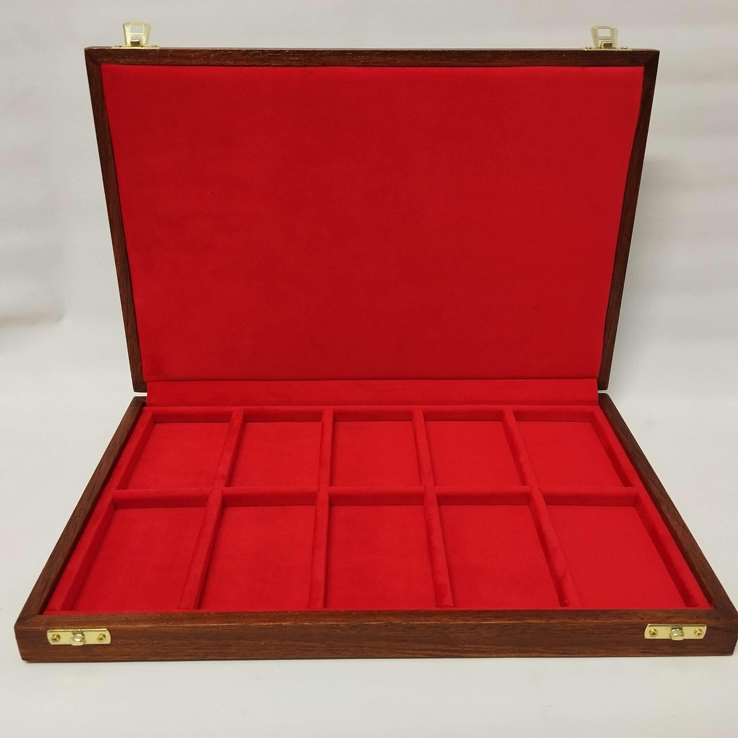 Medaillen Box für 2 Medaillen oder Ringe – Personalisierbare Holzvitrine, Gravur möglich, Handarbeit aus Italien