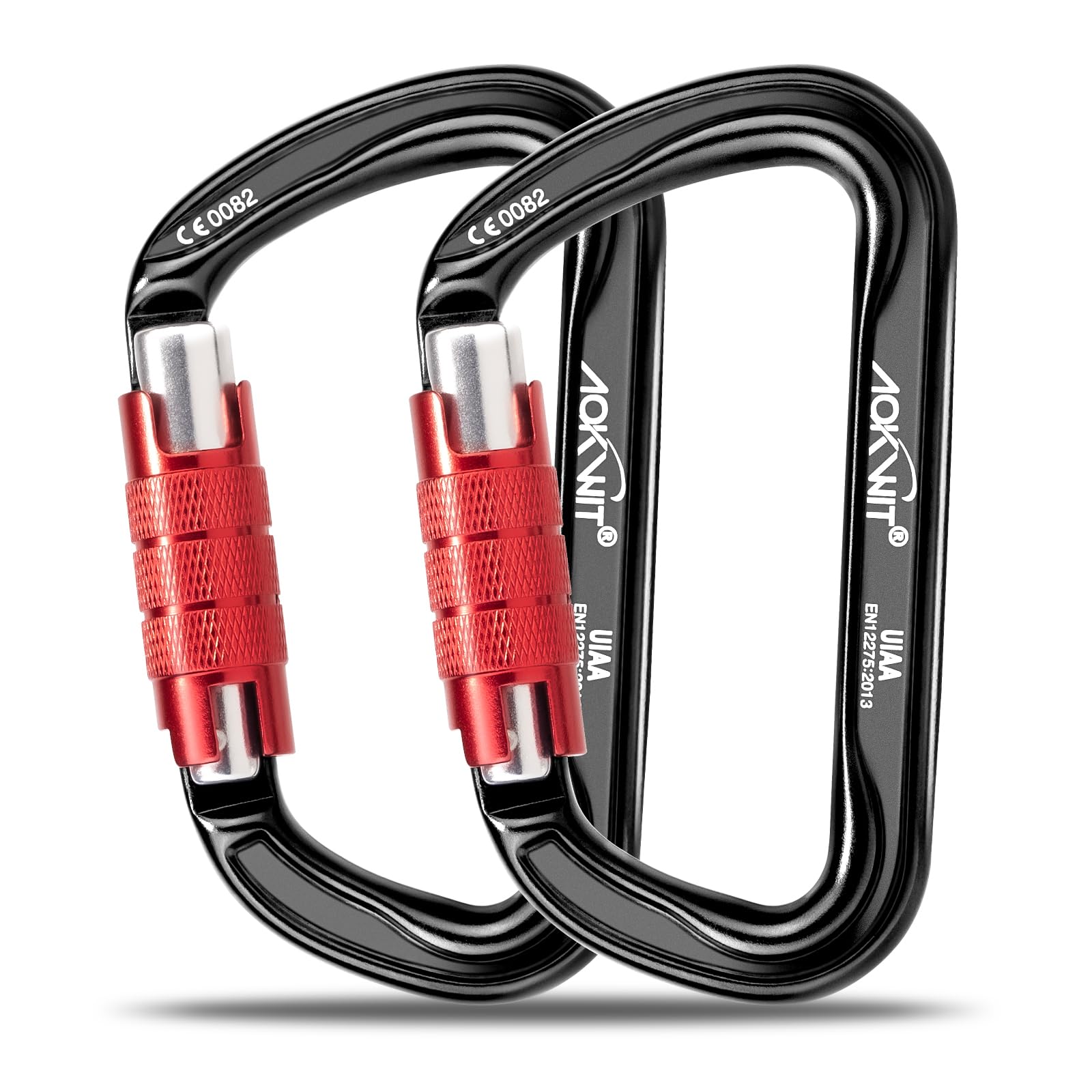 30 kN automatischer Verriegelungs-Karabiner, Drehverschluss, UIAA-zertifiziert, großer Kletterkarabiner, robuster Karabiner für Felsen, Klettern, Abseilen, Bergsteigen, Höhlen, Rettung, Baumpfleger