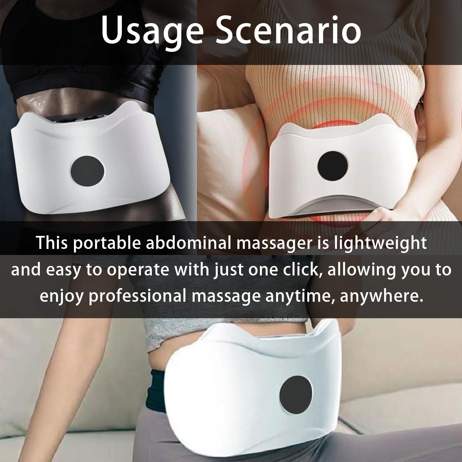 Bauchmassagegerät, Elektrischer Kabelloser Wiederaufladbar Bauch Trainingsgerät für Fettverbrennung und Verdauung 2 Massagemodi Anti-Cellulite Massagegerät Trainingsgerät für Taille Bauch