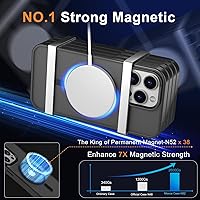 Vista 334 de MOCCA - Funda magnética resistente para iPhone XR de 6.1 pulgadas, compatible con MagSafe, funda con protección contra caídas de grado militar