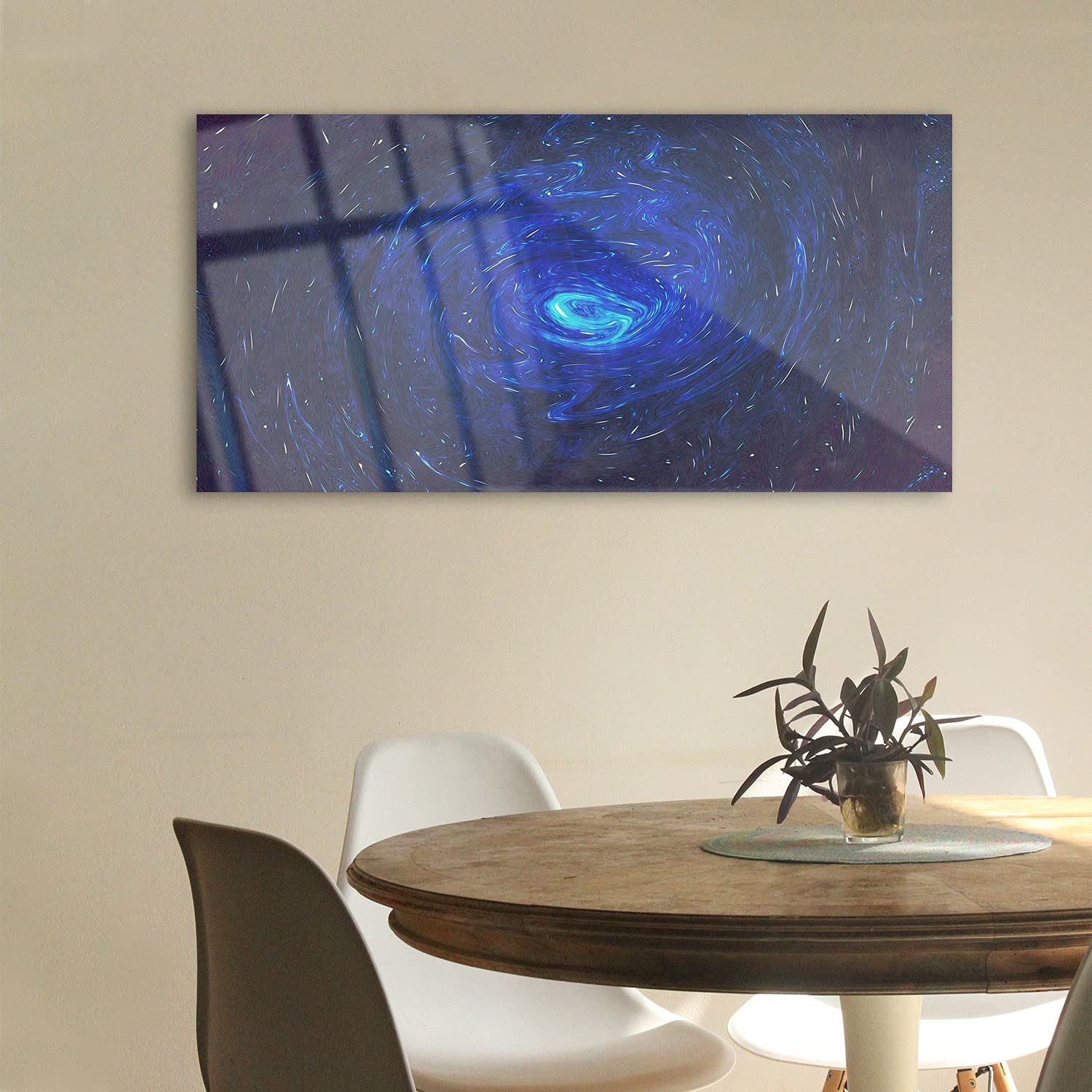 Coloray Pintura acrílica Vidrio Acrílico 100x50cm Cuadro De Pared Sala De Estar Arte Mural - Acuarelas de abstracción
