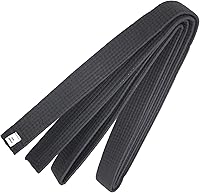LYMGS 110 Inch Black Karate Belt - 280cm Taekwondo Judo Martial Arts Universal Fit Belt, Durable Polyester Cotton Blend