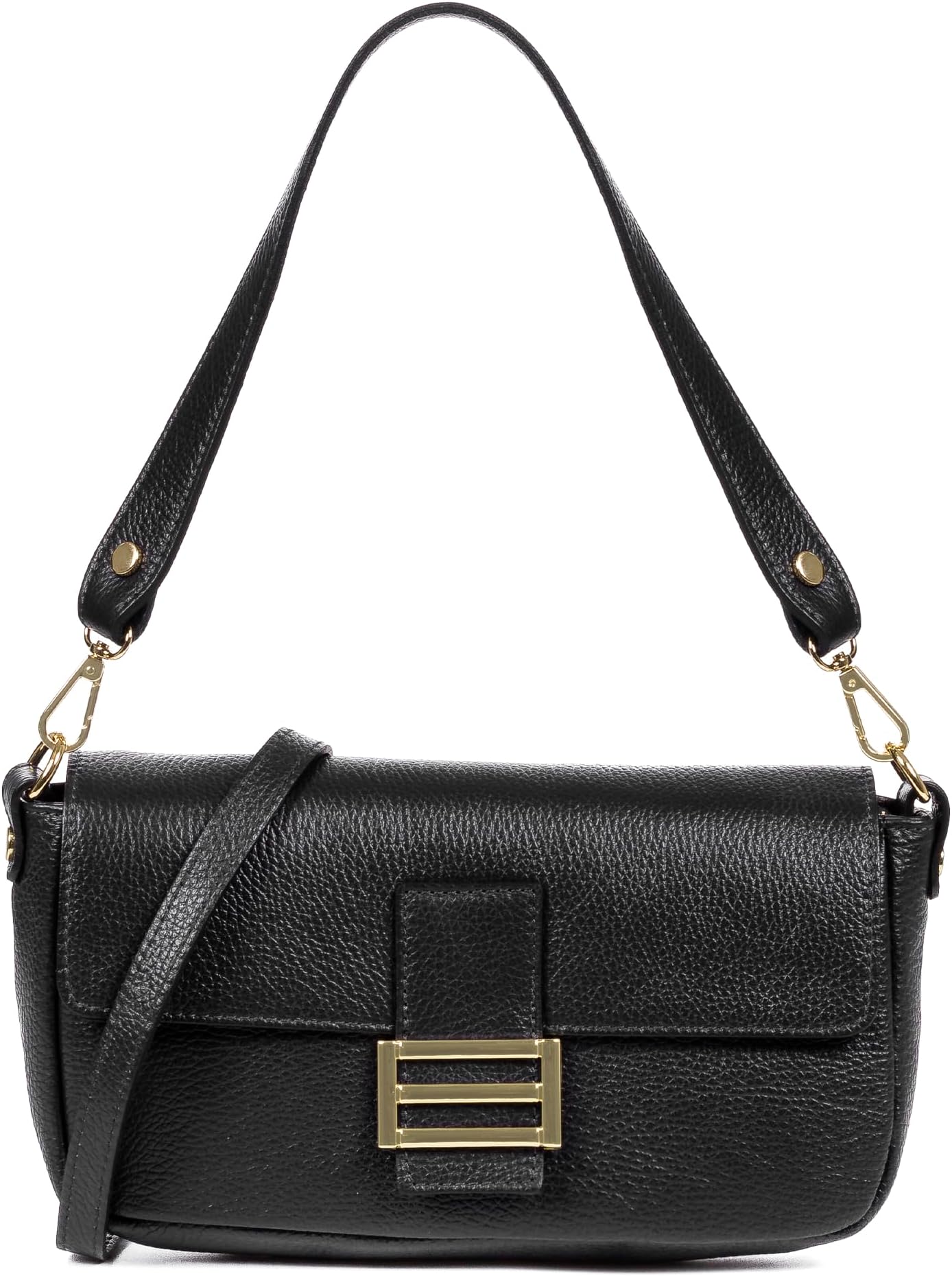 FIRENZE ARTEGIANIAlluvioni Women's Handbag and Shoulder Bag, Genuine Leather Dollaro, 28 x 6 x 15 cm, Colour: Black, Black/White, Utility