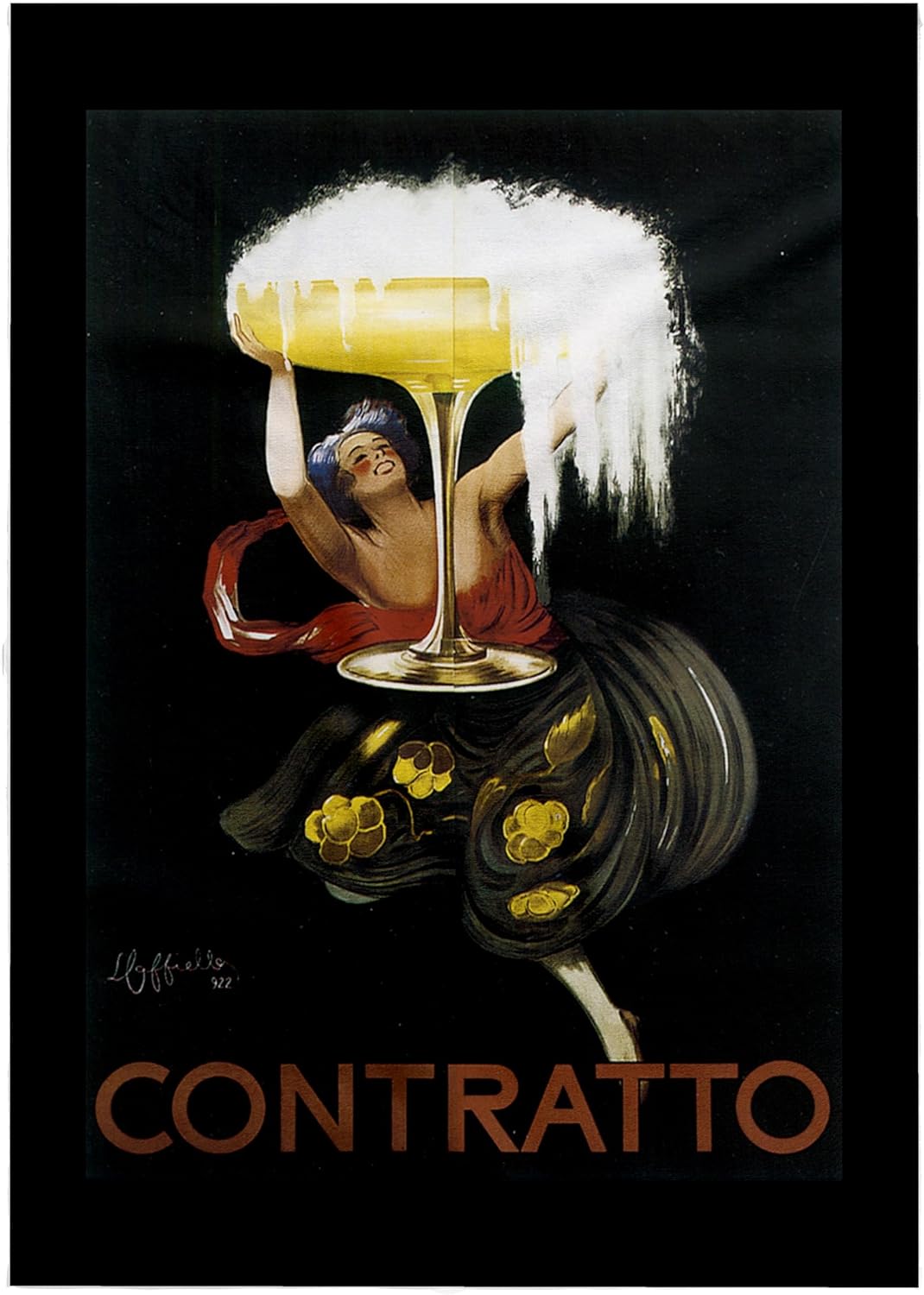 3dRose Vintage Contratto Advertising Poster 22x30 Bath Hand Pool Towel