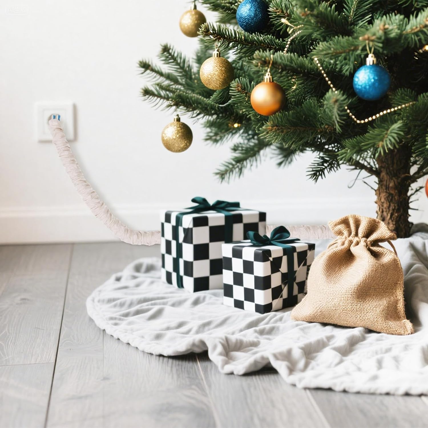 4 Pcs Fabric Cord Cover 6 Feet and 4 Feet, Soft Cord Protector for Chandelier Lighting Wires Natural Burlap Easy to Install