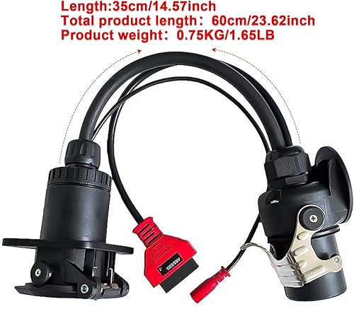 Miniatura 4 de ISO 7638 7pin (EBSABS) Adaptador, remolque y cable de diagnóstico de camión para conectar para diagnóstico de remolque Autocom, para Texas, para