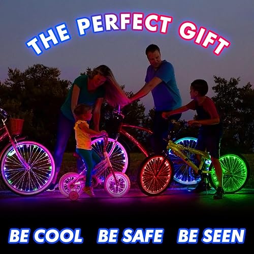 Miniatura 2 de Activ Life Luces LED para rueda de bicicleta con pilas incluidas. Obtén 100% más brillantes y visibles desde todos los ángulos para la máxima