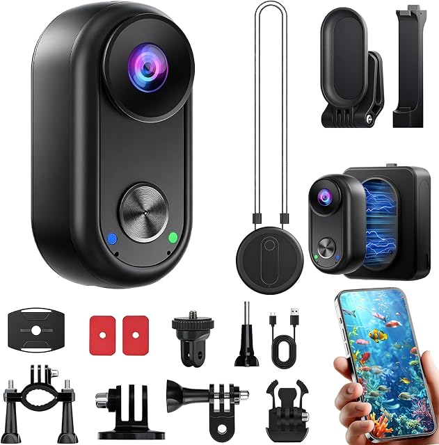OBEST Cámara Deportiva 4K WiFi con Estabilizador Impermeable