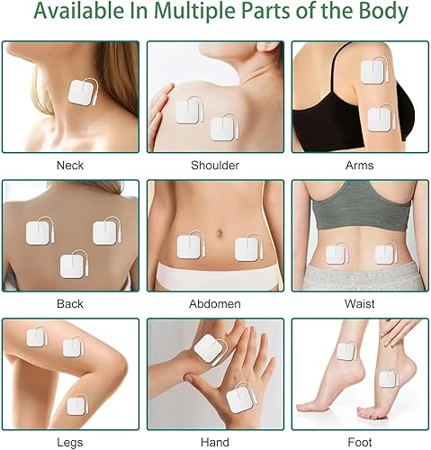 Miniatura 8 de 24 almohadillas de repuesto TENS de 2 x 2 – Electrodos reutilizables autoadhesivos compatibles con AUVON TENS, TENS 7000, Etekcity, Nicwell Care