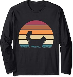 Retro Vintage Sunset Kitten Feline Pet Skookum Cat Manga Larga