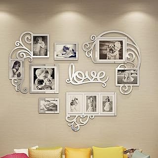 Vaabee Family Wall Decor Acrylic 3D DIY Mirror Stickers Love Wall Art for Living Room Bedroom House Home Decorations Silve...
