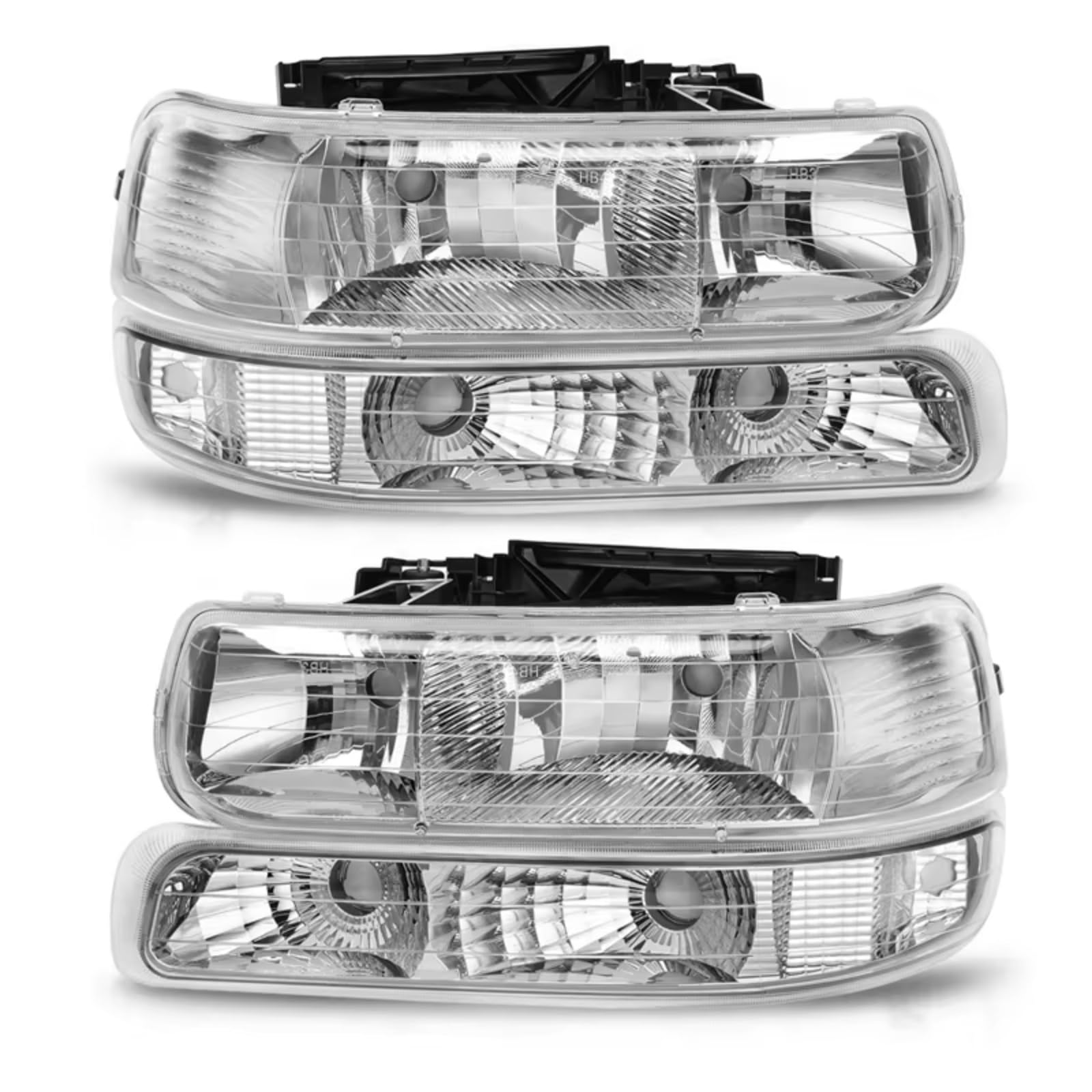 Fari Paraurti Anteriore Per Chevy Per Silverado 1999-2002 Per Suburban Per Tahoe Fari Luci Di Direzione Alloggiamento Lente Trasparente Senza Lampadina Luce Marcia Diurna