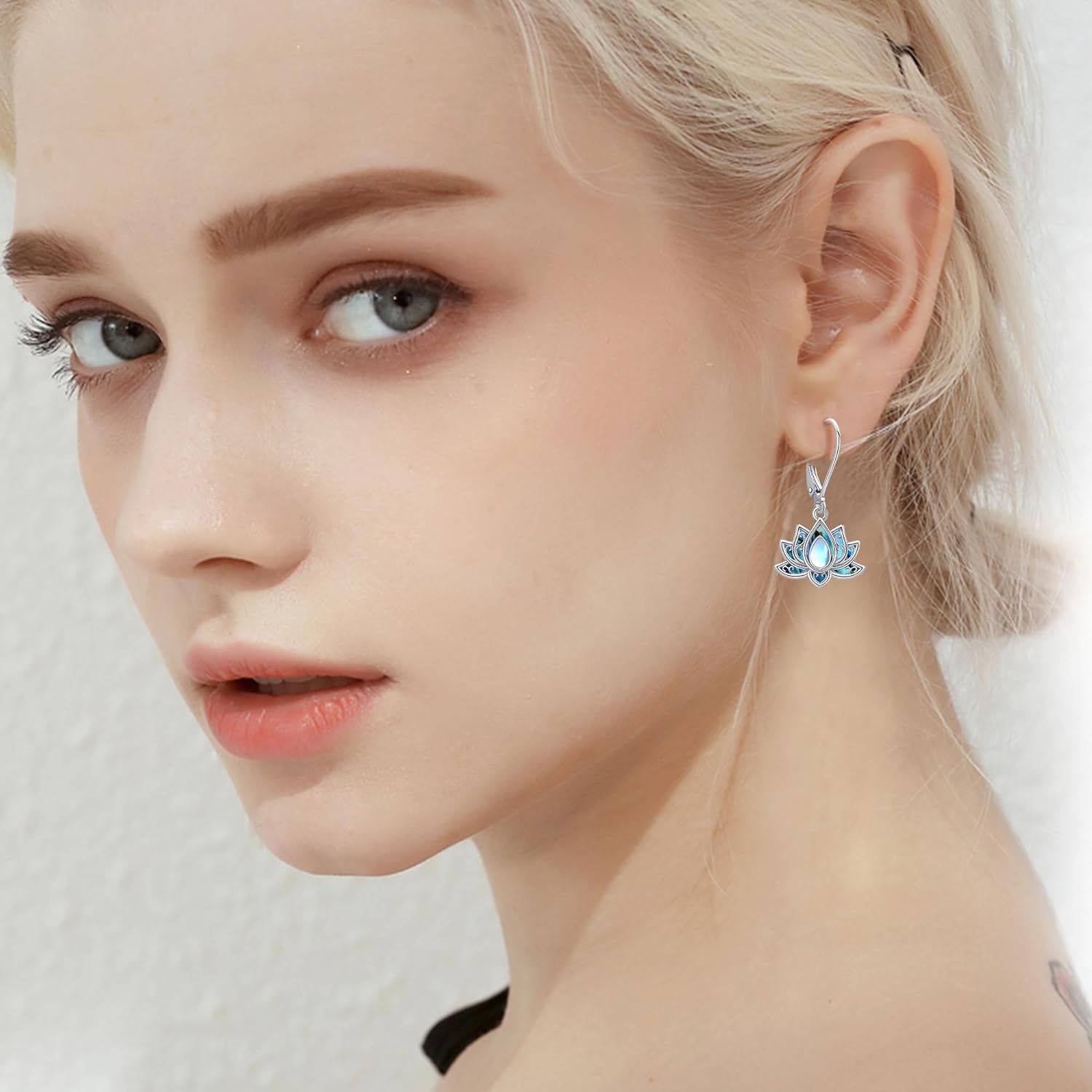 Lotus Earrings for Women 925 Sterling Silver Lotus Earrings Yoga Jewelry Christmas Gifts for Women - Image 2