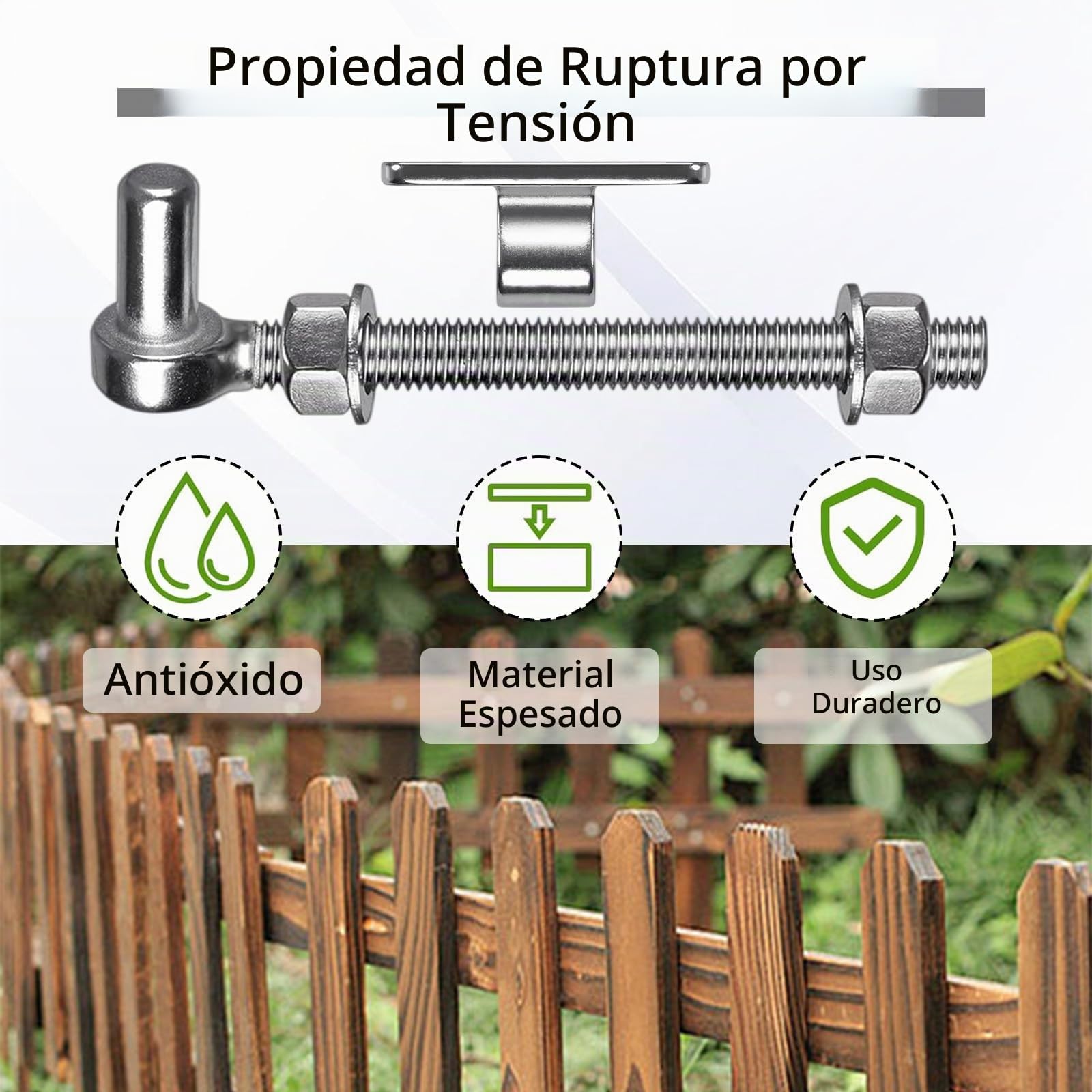 Paquete de 4 Bisagras Puertas, Bisagra Puerta de Perno en J de 6 Pulgadas con DIA M12, Bisagras Puertas Madera de Acero Inoxidable, para Portones de Granja, Cercas de Madera y Entradas de Vehículos