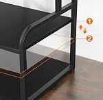 HOOBRO Support d'imprimante, 3-Tier Imprimante de bureau, Organisateur de bureau sous bureau, Sac de rangement avec plateau réglable, pour le bureau à la maison, Cuisine, Salon, Noir BB06PS01