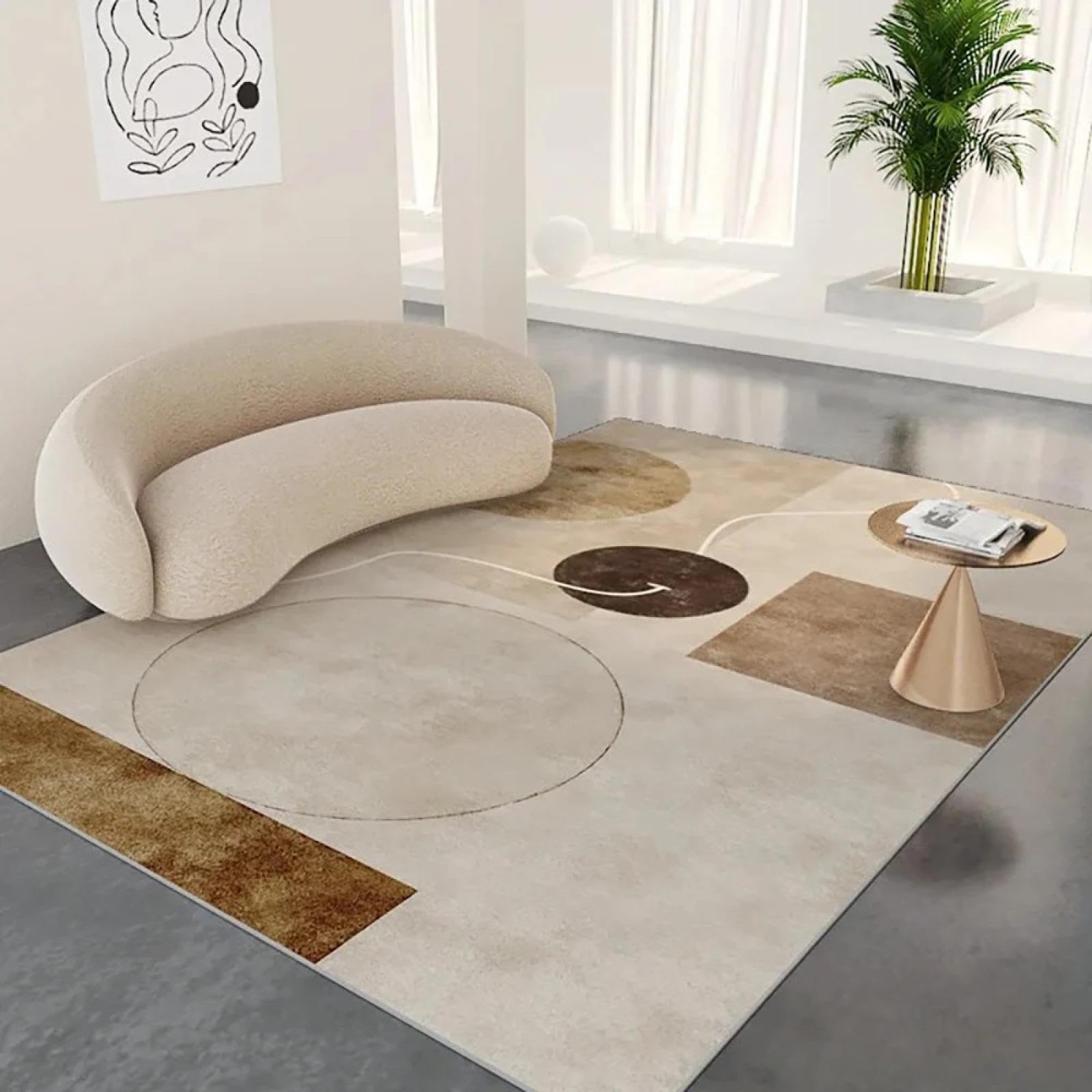 Tapis de salon moderne en flanelle 140x200 cm gris doux pour sol de maison