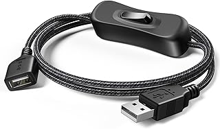 ANDTOBO USB Switch Extension Cable, (Upgraded Data + Power) USB Extension Cord with On/Off Power Switch Cable for LED Strips, iOS System, etc- 3.3 FT