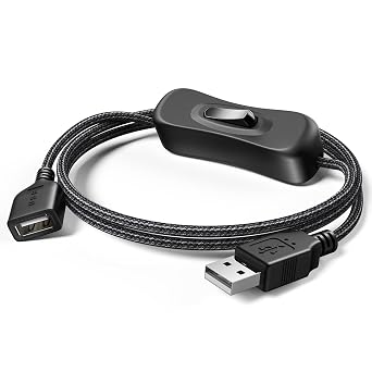 ANDTOBO USB Switch Extension Cable, Upgraded Data + Power USB Extension Cord with On/Off Power Switch Cable for LED Strips, iOS System, etc- 3.3 FT