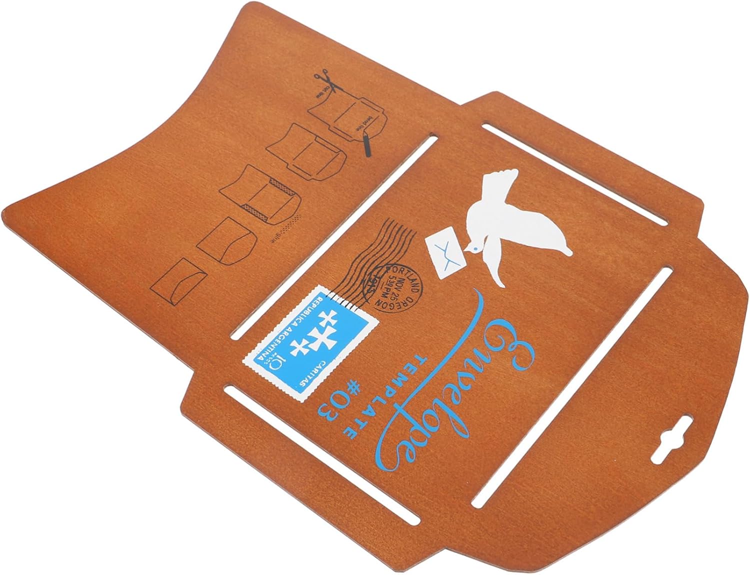 Wooden Envelope Making Template Creative Stencils for Invitation Cards Durable Craft Tool for Unique Designs for Parties Handwritten Letters