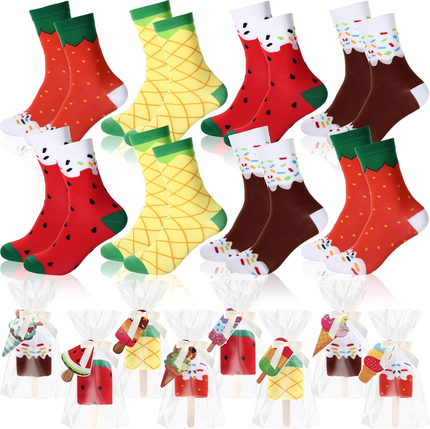 Ramede Calcetines Divertidos de Helado para Mujer Set de Regalo