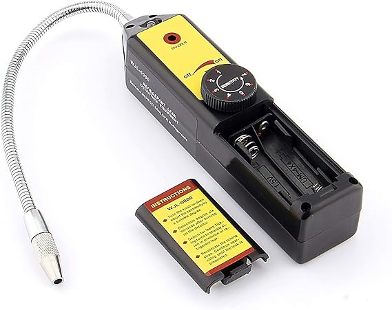 Halogen Gas Leak Detector, Sensitive Refrigerant Leak Testing Tool for Auto AC HVAC Heated Diode Sensor R134a R410A R22 Compatible Auto Reset Portable 1 Piece