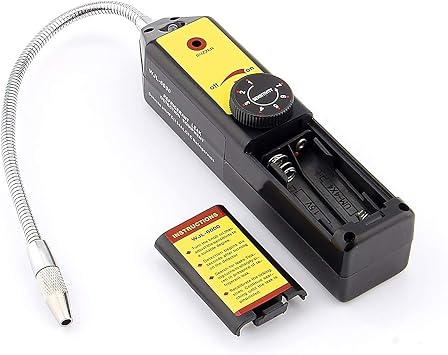 Halogen Gas Leak Detector, Sensitive Refrigerant Leak Testing Tool for Auto AC HVAC Heated Diode Sensor R134a R410A R22 Compatible Auto Reset Portable 1 Piece