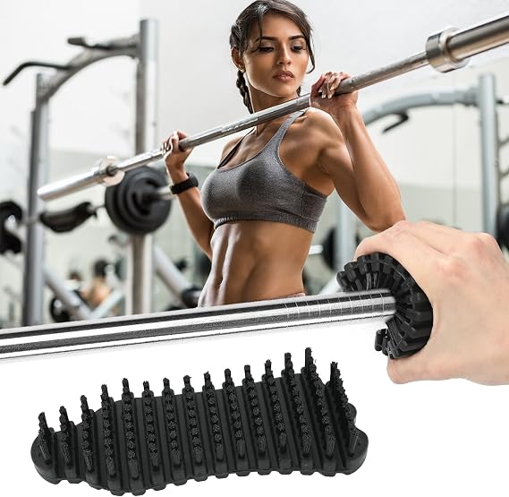 Barbell Cleaning Brush, Barebells Brush for Cleaning Weighted Bars Nylon Brush for Cleaning of Barbell, Weightlifting Bar Flexible Cleaner Strength Training Bars Cleaning Supplies, Black