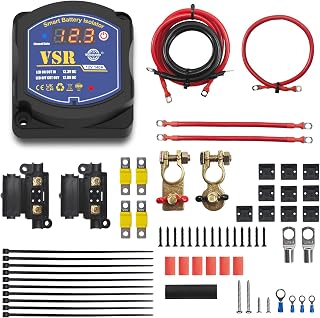 Dual Battery Isolator Kit 12V 140amp, Voltage Sensitive Relay VSR, Smart Battry Isolator Compatible with UTV Marine car RV Boat Truck Trailer ATV Camper Moto, Not Fit for Lithium Batteries