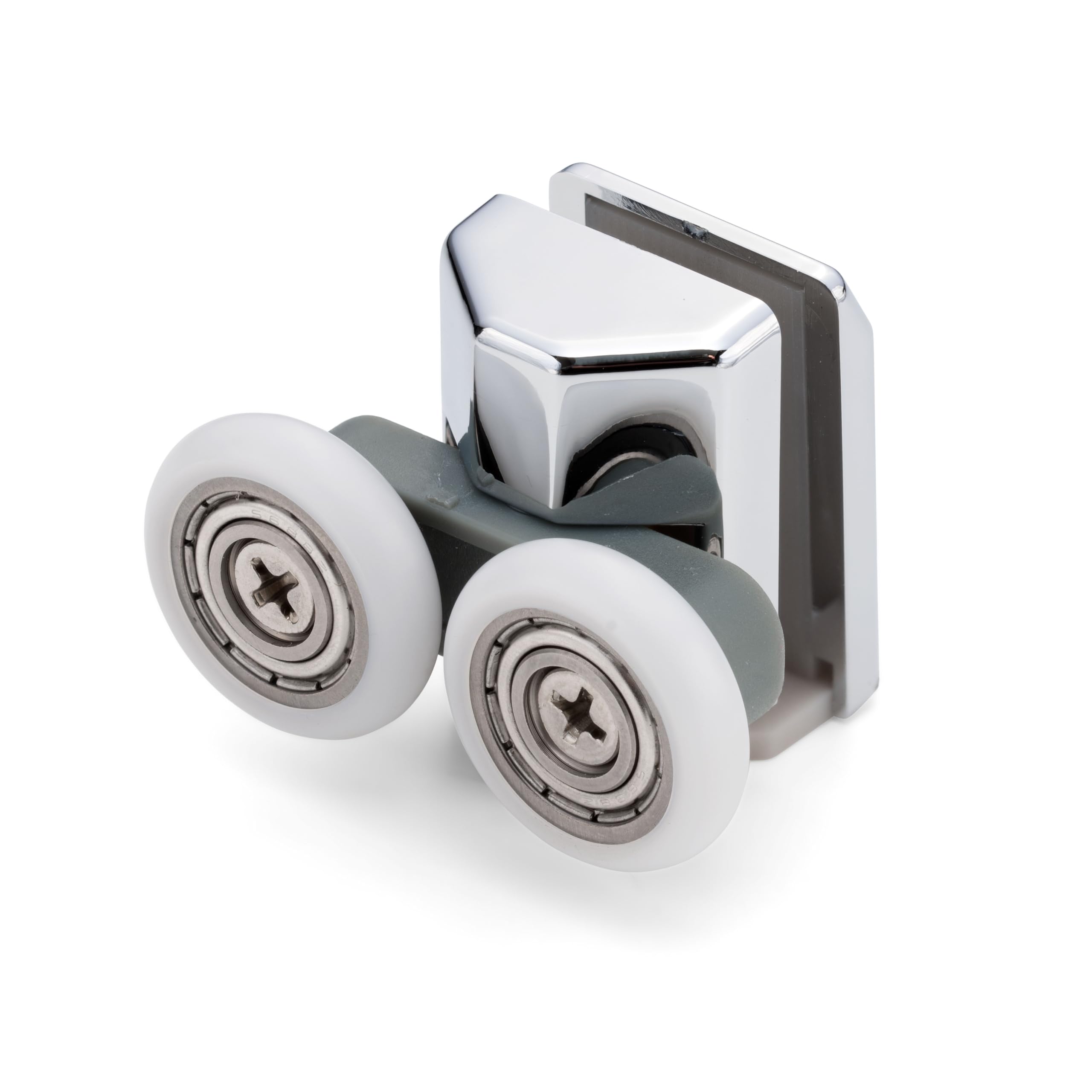 1 x Double Bottom Shower Door Rollers/Runners 23mm Wheel Diameter 8mm Glass LAS1