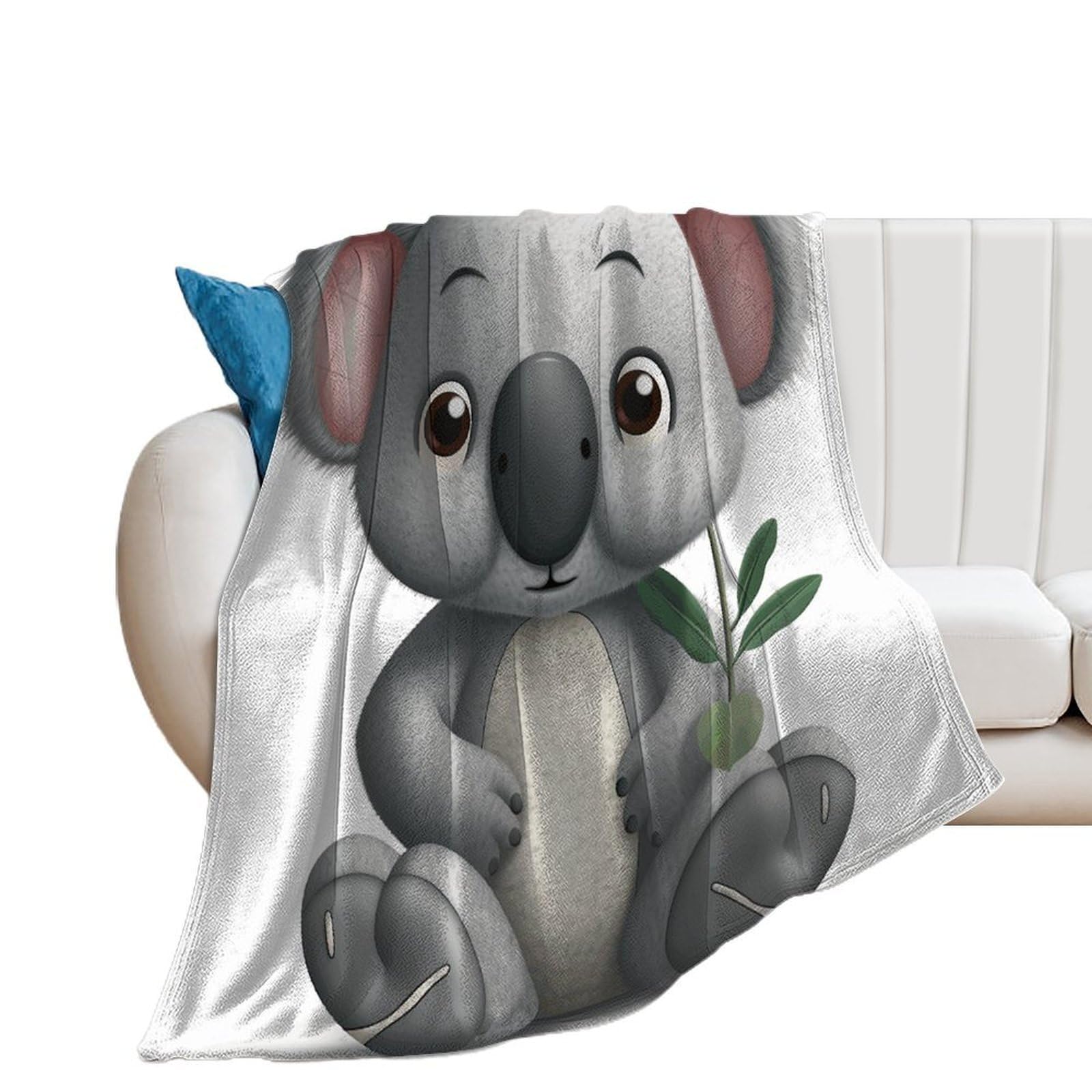Cartoon Koala Throw Blanket for Couch Super Soft Warm Lightweight Throw Blankets Cozy Flannel Bed Blanket Cute Decorative Blankets for All Seasons Home Decor Gift 30"*40"（76 * 100cm）