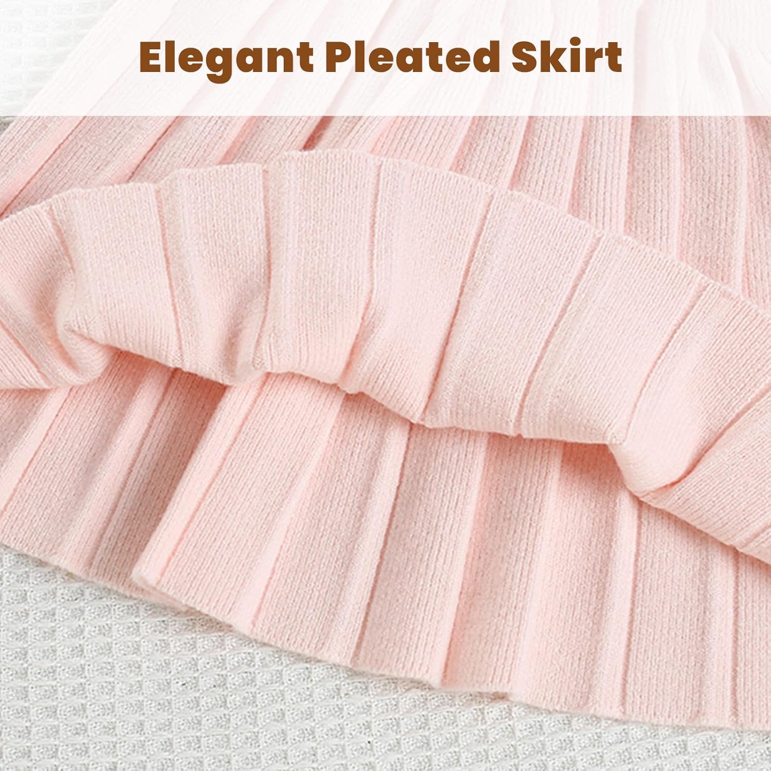 JiAmy Girls Cardigan Skirt Sets Toddler Knit Sweater and Skirt 2 Piece Winter Fall Outfit 1T-8Y - Image 4