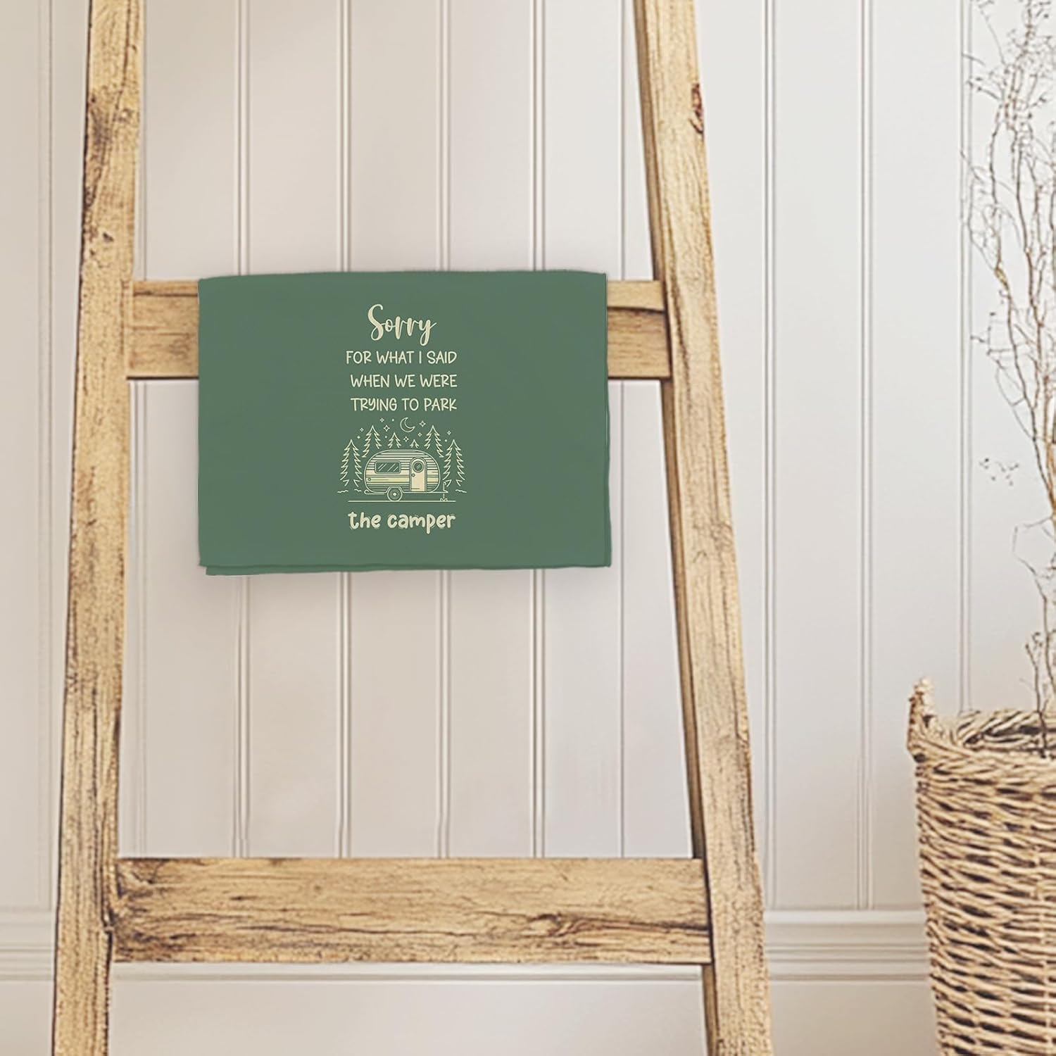 Sorry for What I Said While Parking Kitchen Towels - Green Camper Dish Hand Tea Towels, Gifts for Rv Owners Campers Hikers Decorative Towel for Bathroom Kitchen, 16x24 Inches - Image 6