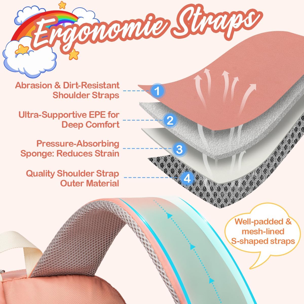 Pink Kawaii Backpack for School Girls Kids Elementary School Bag Cute Bunny Bookbag for Kindergarten Ages 6-8 8-10 10-12 8-12 Years Old Book Bag with Rabbit Ears Laptop Compartment Mochilas Para Niñas - Image 4