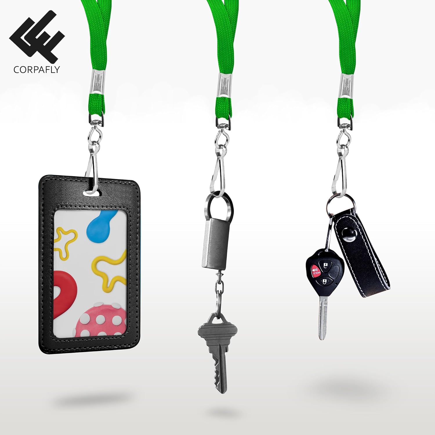 100-Pack Green Lanyards for ID Badges with Swivel J-Hooks - Versatile Neck Lanyard for Keys, Card Holders, Whistles, and More - Ideal for Offices, Teachers, Kids, and Cruise Ship Cards